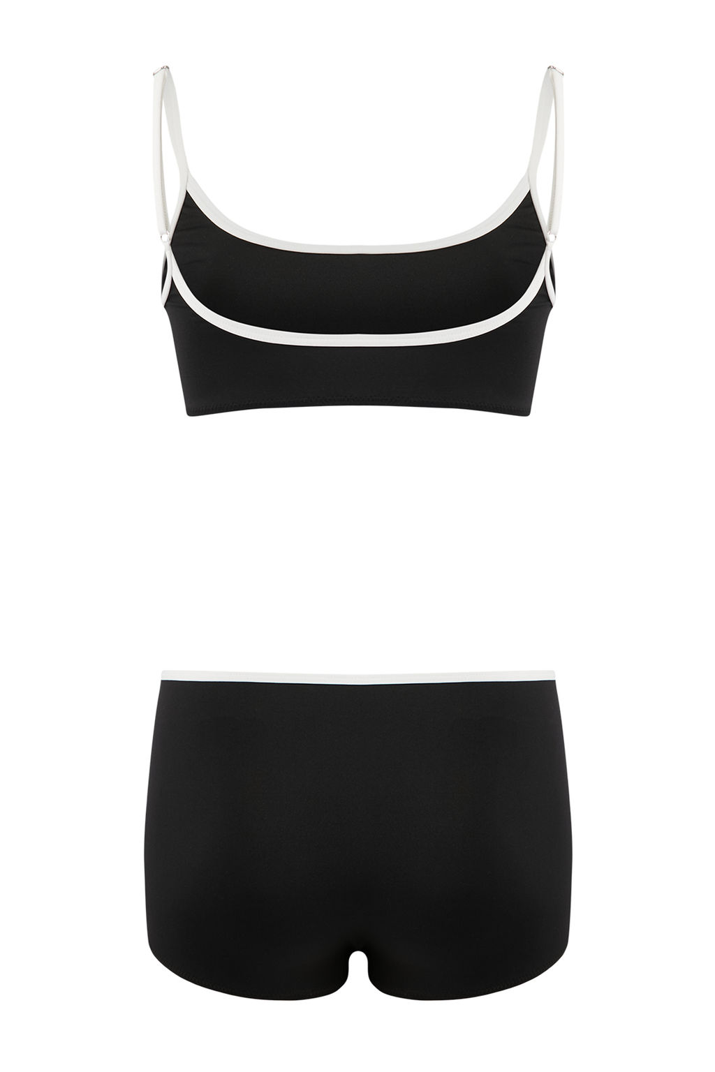 Siyah Bralette Kapl? Renk Bloklu Normal Bel Sort Bikini Tak?m? TBESS26BT00066