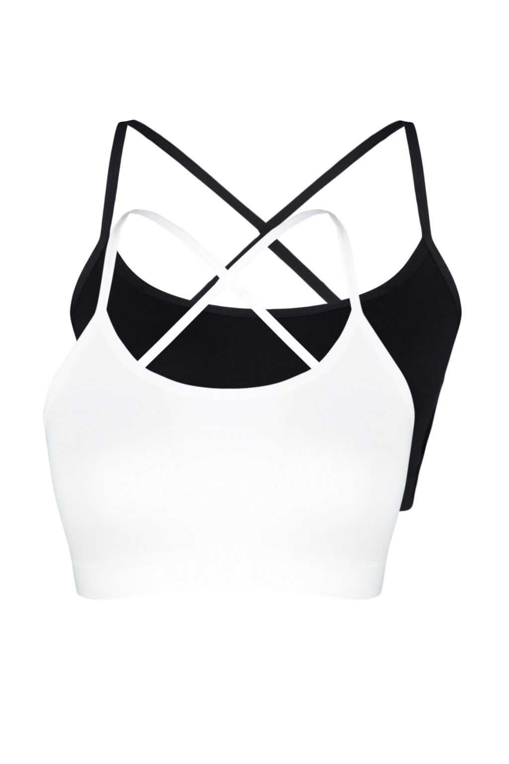Trendyolmilla Siyah-Beyaz 2li Seamless/Dikisiz Ip Ask?l? Balensiz Kaps?z Bralette Orme Sutyen THMSS24SU00062 фото 19