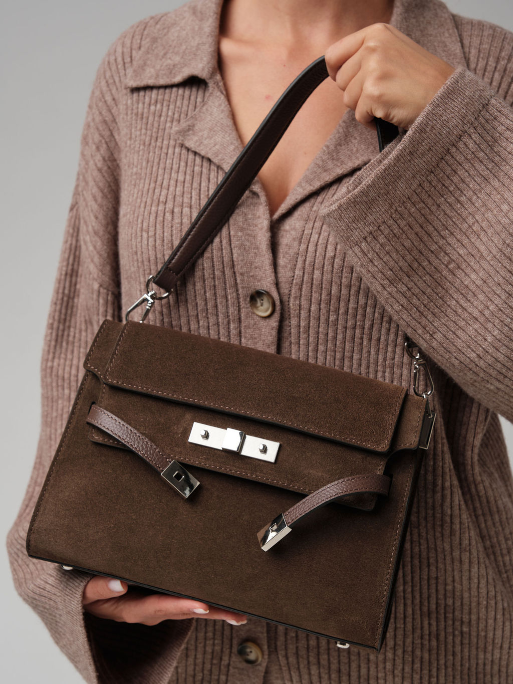 Замшевая сумка Rachel DBR 31361 кофе  фото 5