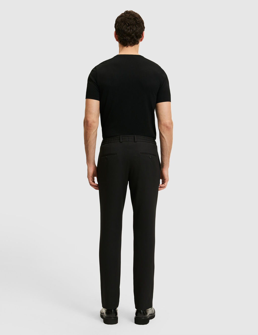 Siyah Slim Fit Beli Lastikli Pantolon