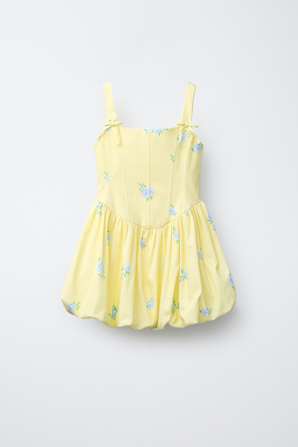 VESTIDO FLORES BAJO GLOBO / Amarillo claro - Zara фото 3