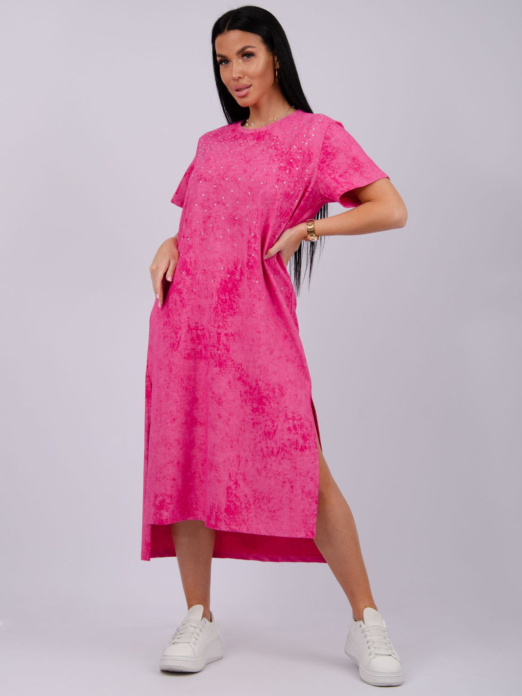 Платье "Гэлекси 2" розовое, трикотаж