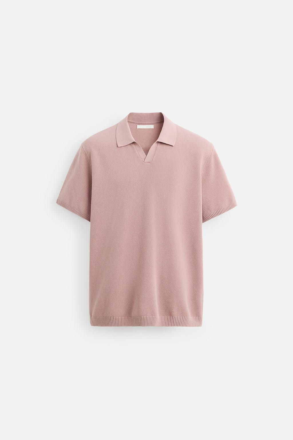 TEXTURED KNIT POLO SHIRT - Zara фото 8