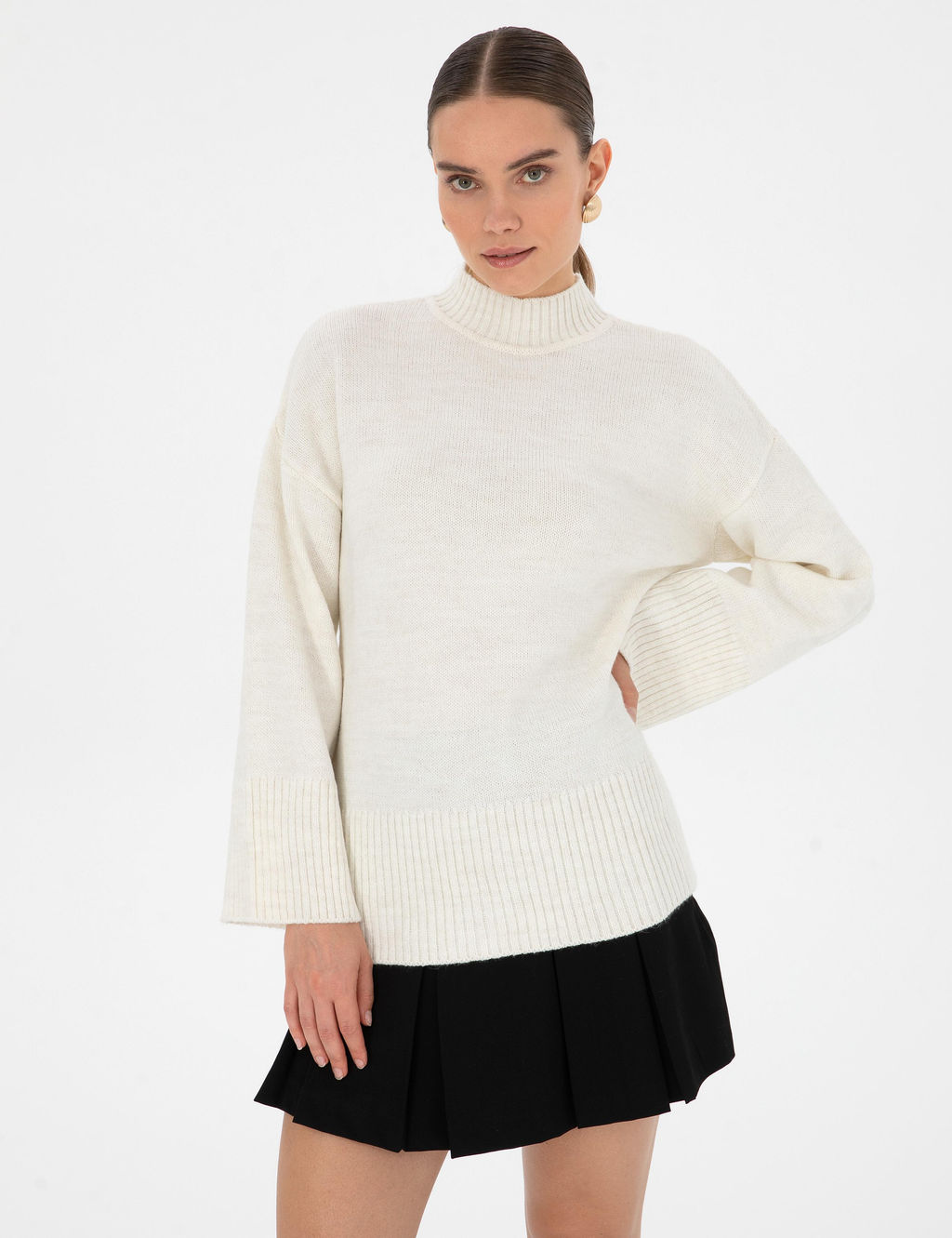 Ekru Comfort Fit Yar_m Bal_k__ Kazak - Pierre cardin фото 3