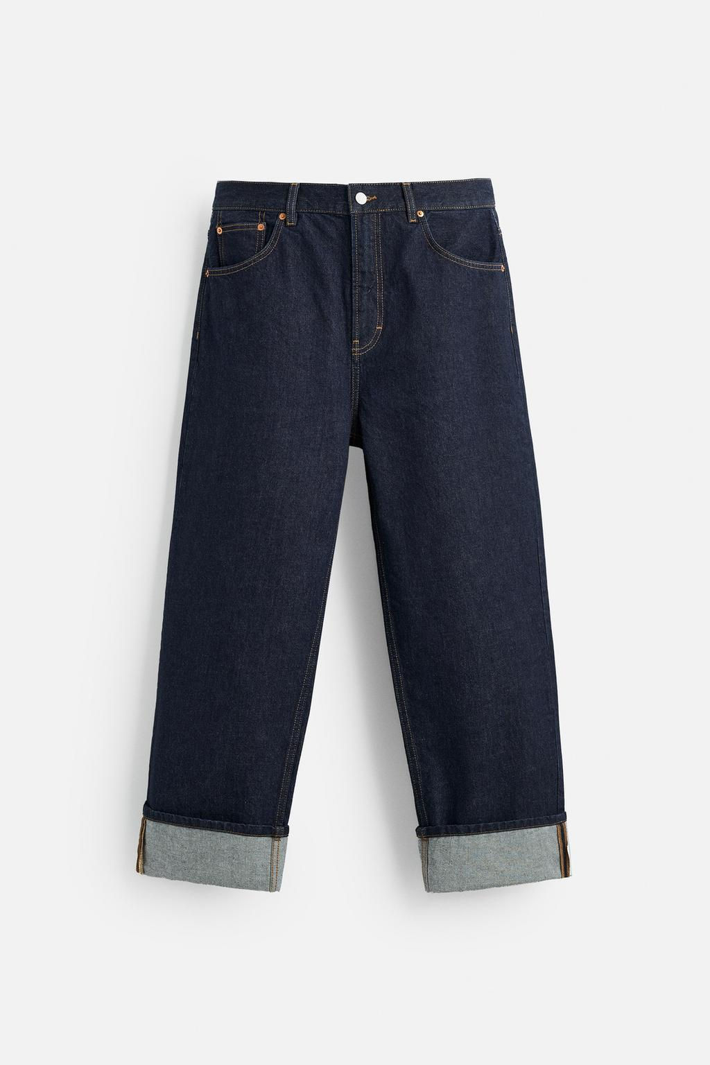 LIMITED EDITION RELAXED FIT TURN-UP JEANS - Zara фото 8