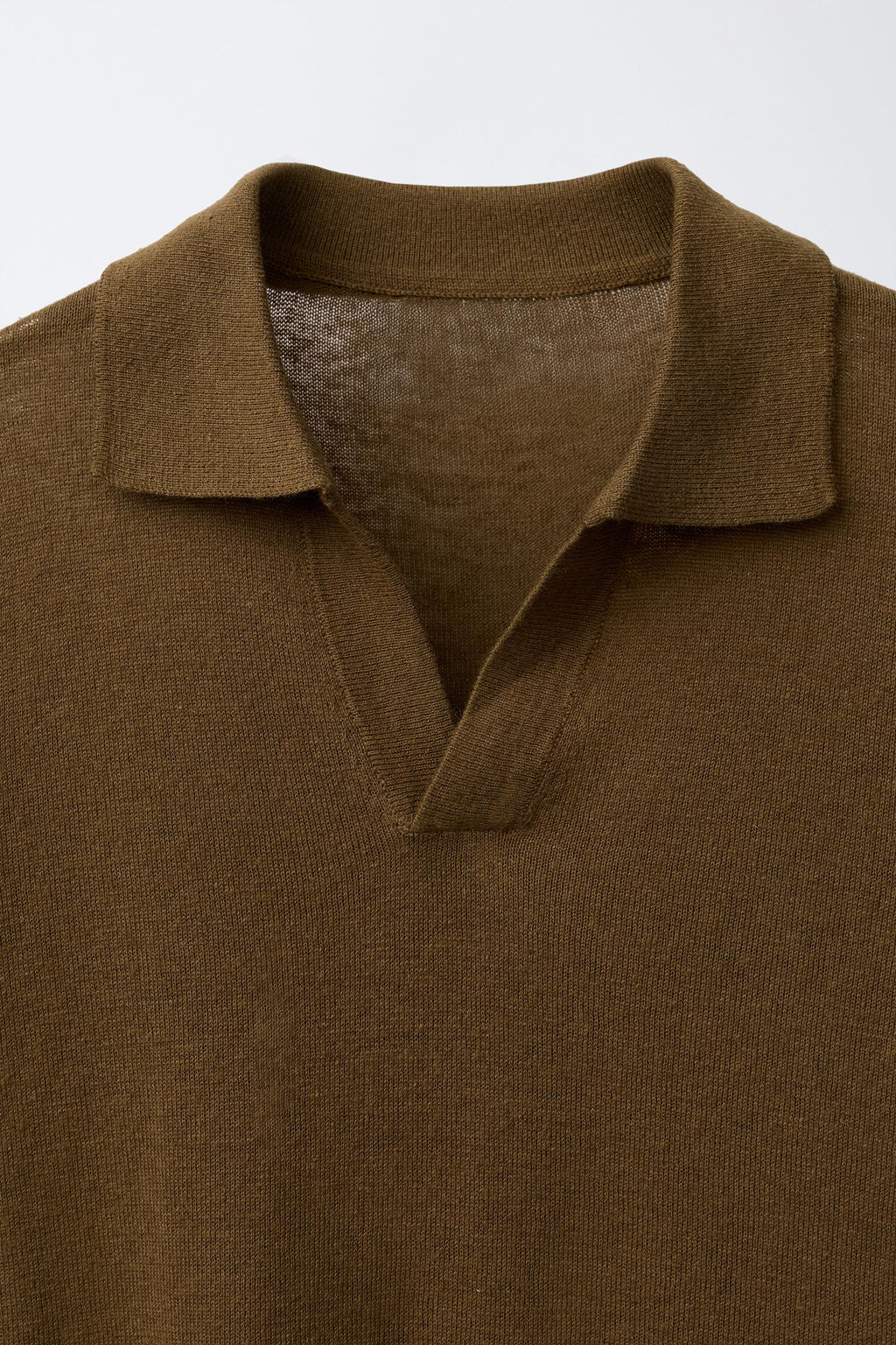 POLO CON LINO Y ALGOD?N / Tabaco - Zara фото 3