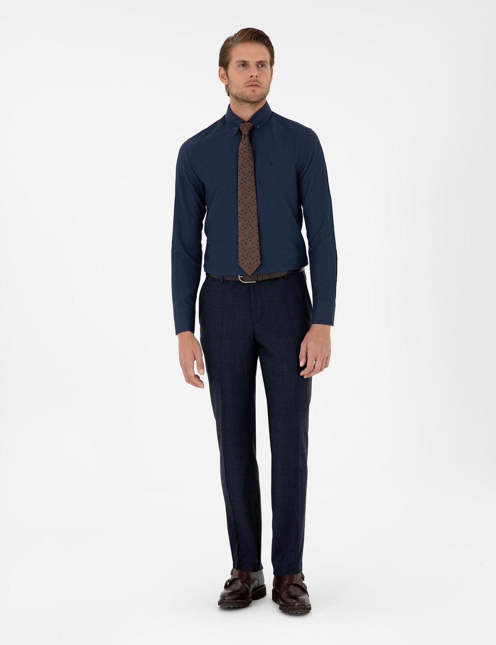 Lacivert Slim Fit Uzun Kollu G_mlek - Pierre cardin фото 4