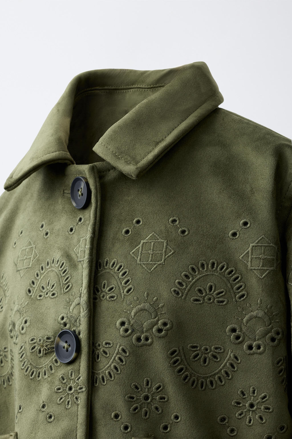 CHAQUETA EFECTO ANTE BORDADOS / Khaki - Zara фото 5