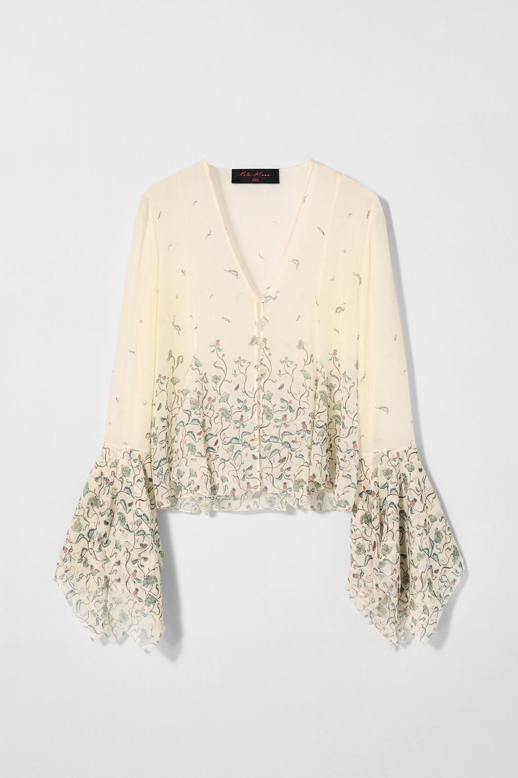 SILK PRINTED BLOUSE KATE MOSS X ZARA  фото 2