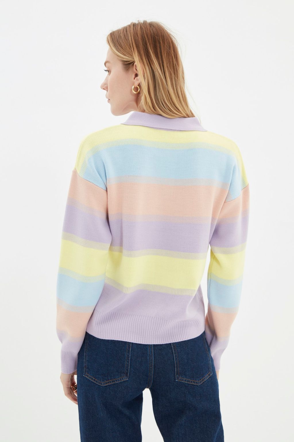 Mint Renk Bloklu Triko Kazak TWOAW22KZ0193 - Trendyolmilla фото 15