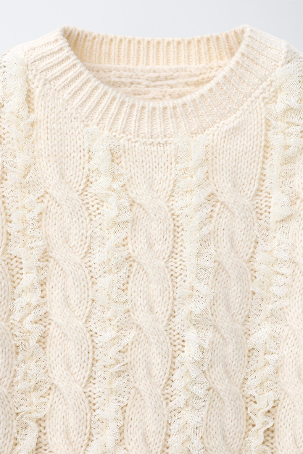 CABLE-KNIT TULLE SWEATER - Zara фото 3