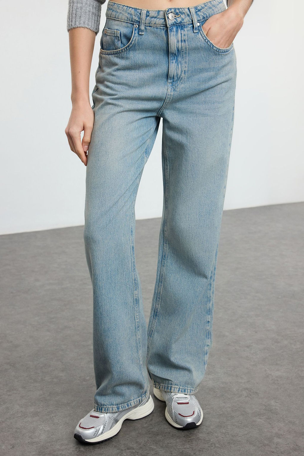 Ac?k Mavi Yuksek Bel Wide Leg Jeans TWOAW25JE00144