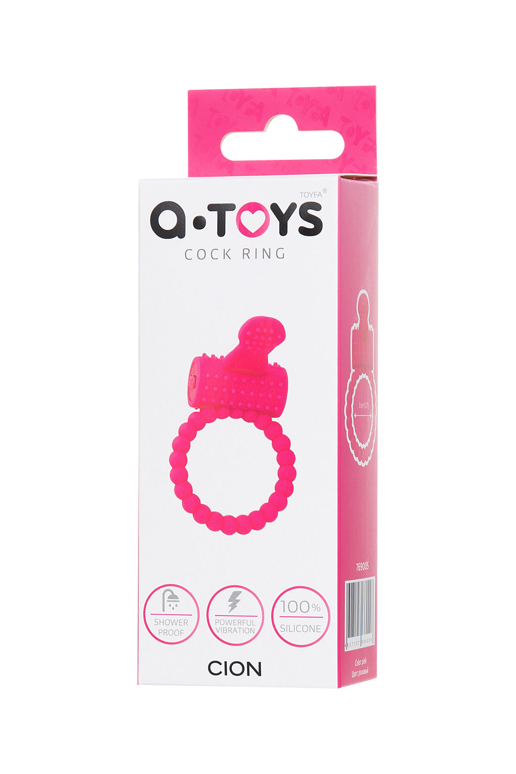 Эрекционное кольцо на пенис TOYFA A-Toys Cion, силикон, розовый, 3,5 см