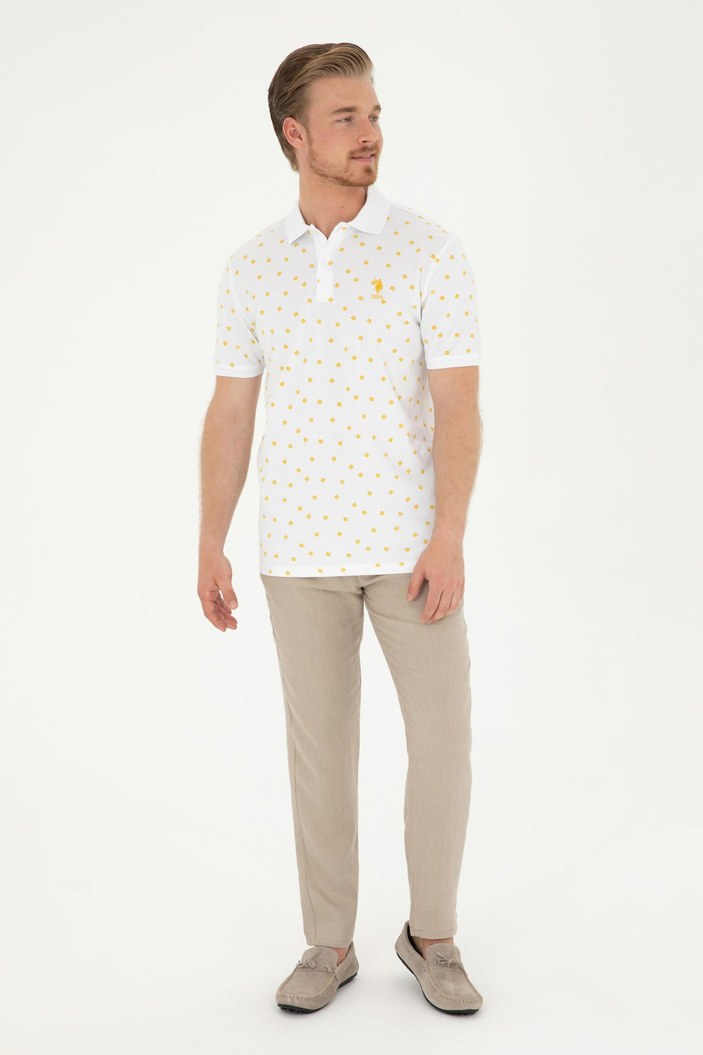 U. S. Polo Assn / Мужская шафрановая футболка - U.s. polo assn фото 4