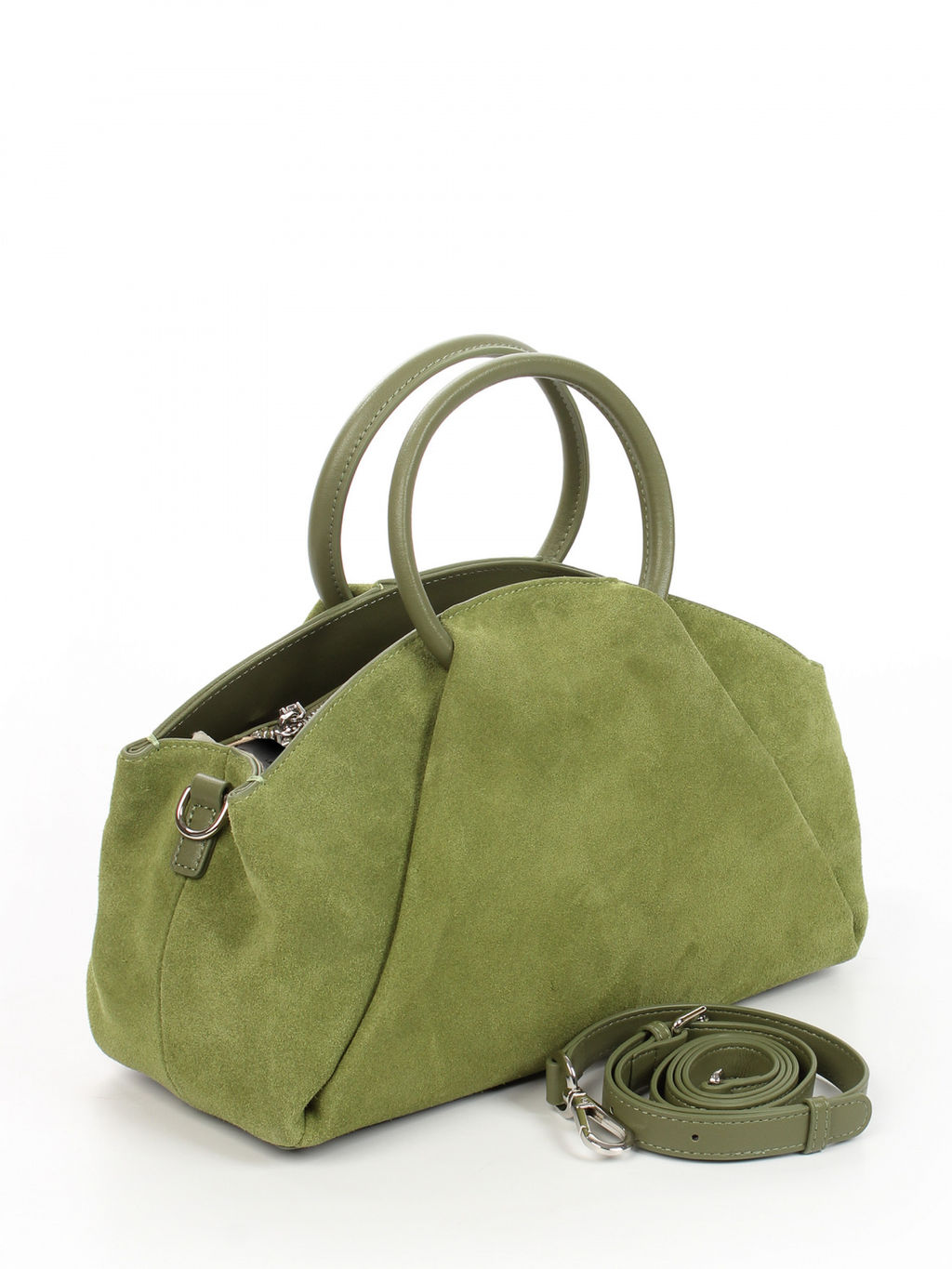 LACCOMA сумка АМ2243-Ф-зеленый натуральная замша хлопок  фото 2