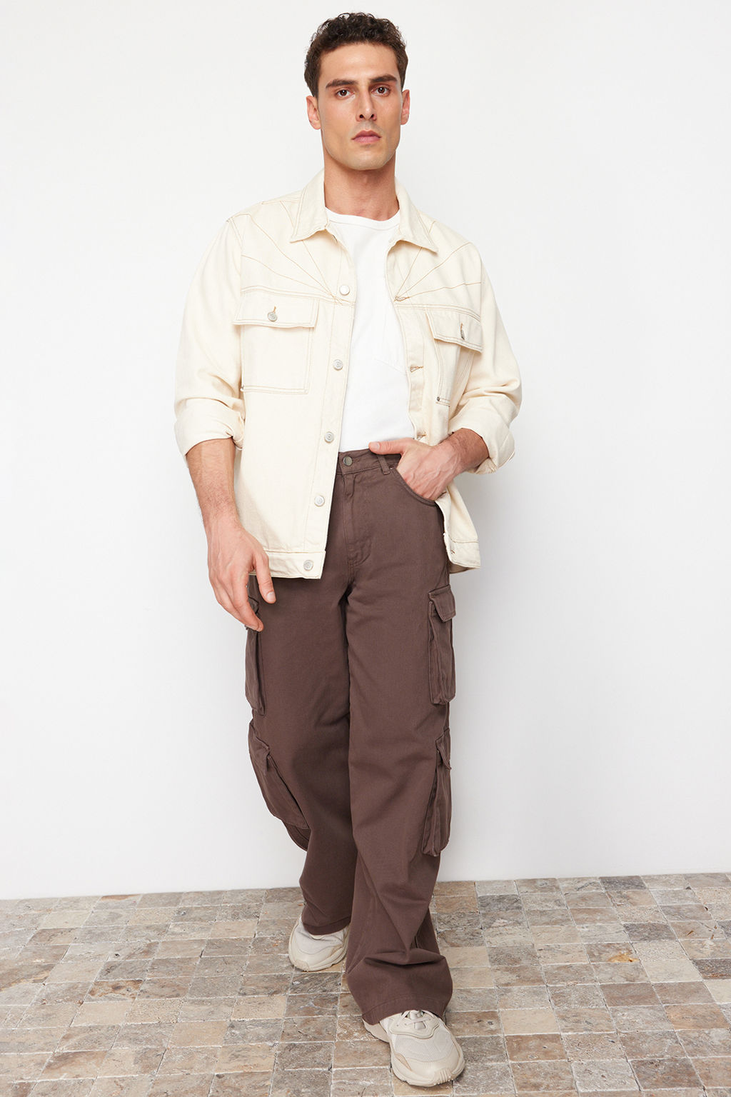 TRENDYOL MAN Limited Edition Kahverengi Premium Cepli Baggy Kargo Pantolon TMNSS23PL00036 - Trendyolmilla фото 7