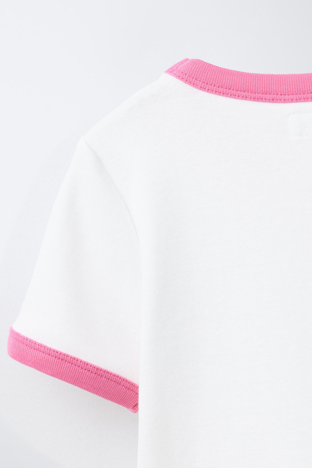 CAMISETA RIB CONTRASTE TEXTO / Rosa pastel - Zara фото 4