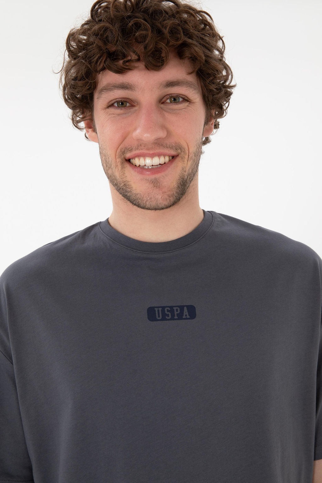 Erkek Oversize Fit Bisiklet Yaka Antrasit Ti__rt Sepette S_rpriz _ndirim - U.s. polo assn фото 3