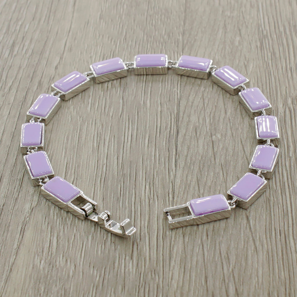 Браслет Канти из фиолетовой керамики покрытие светлый металл - Agat77 фото 3