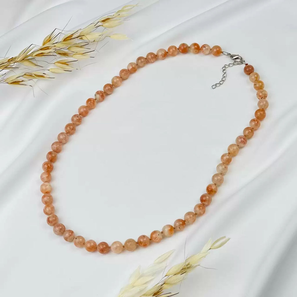 Бусы из камня Солнечный камень (Индия) 50 см +