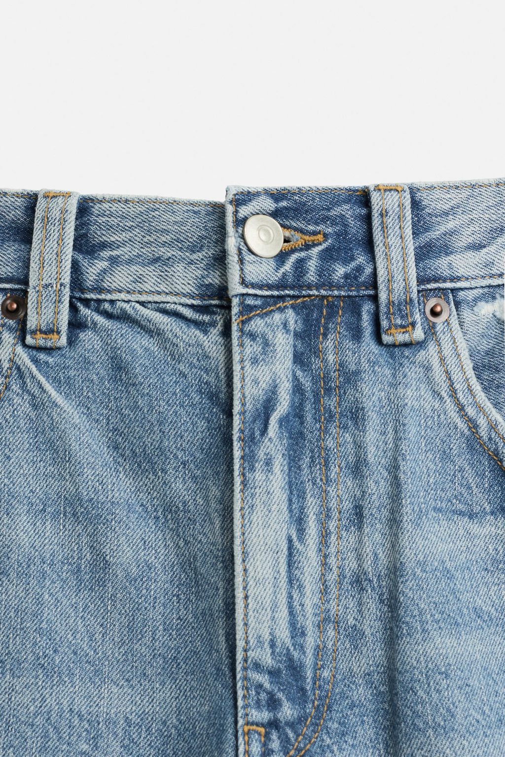 RIPPED BAGGY FIT DENIM BERMUDA SHORTS - Zara фото 8