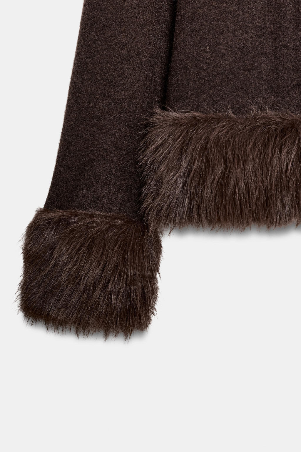 CONTRAST KNIT FAUX FUR CARDIGAN - Zara фото 7