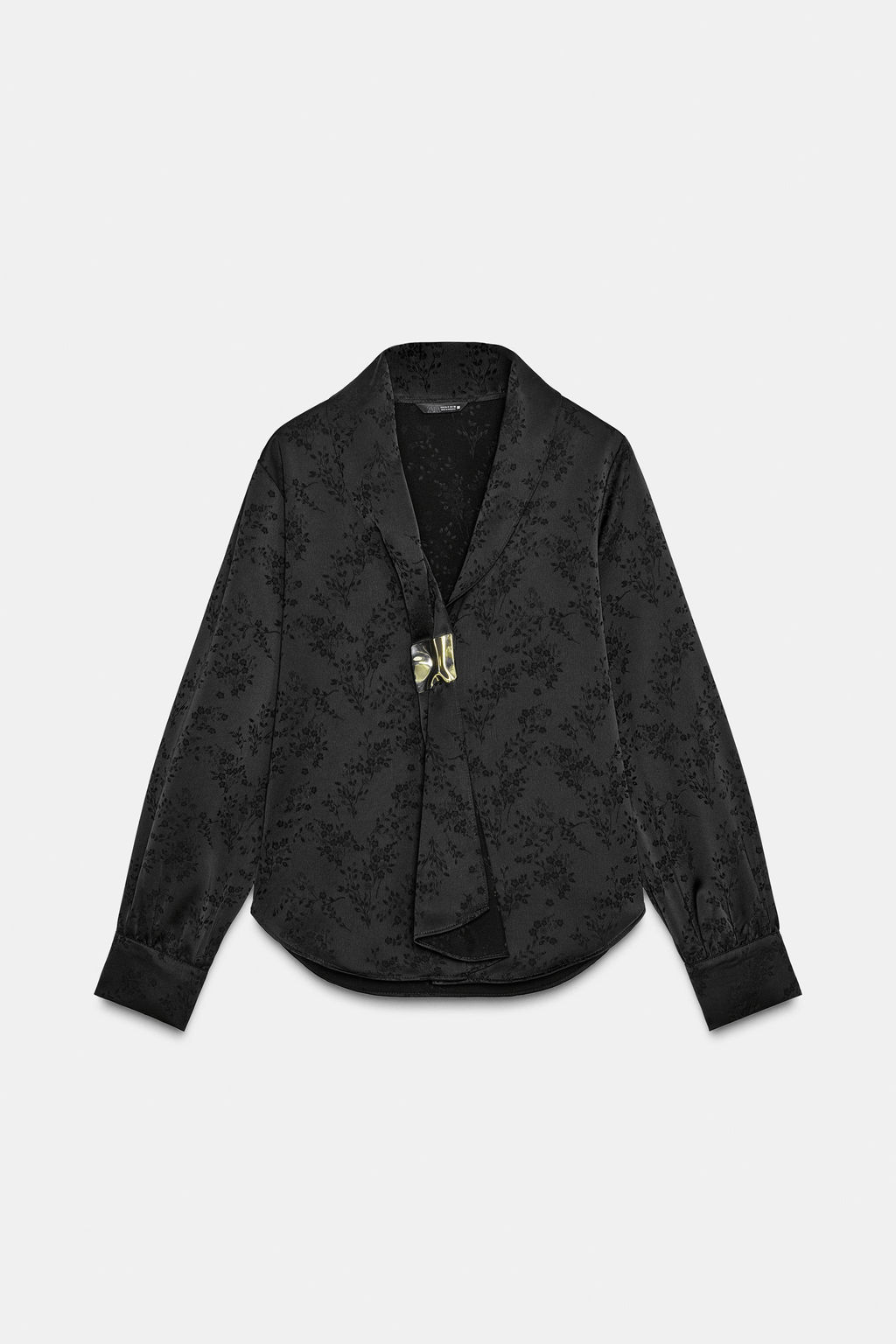 JACQUARD FLORAL BROOCH SHIRT - Zara фото 4