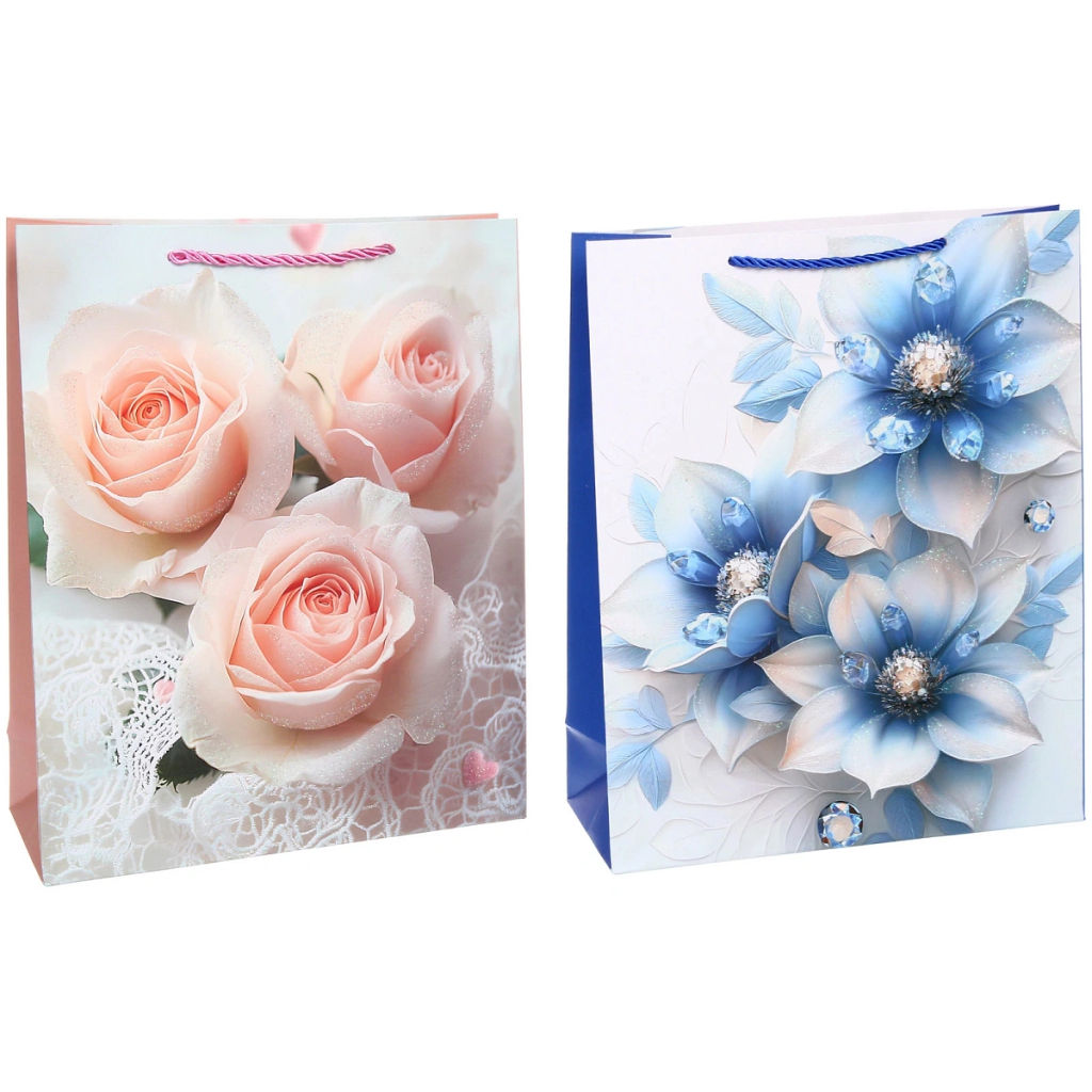 Пакет подарочный "Королевство цветов" 26*32*10 см