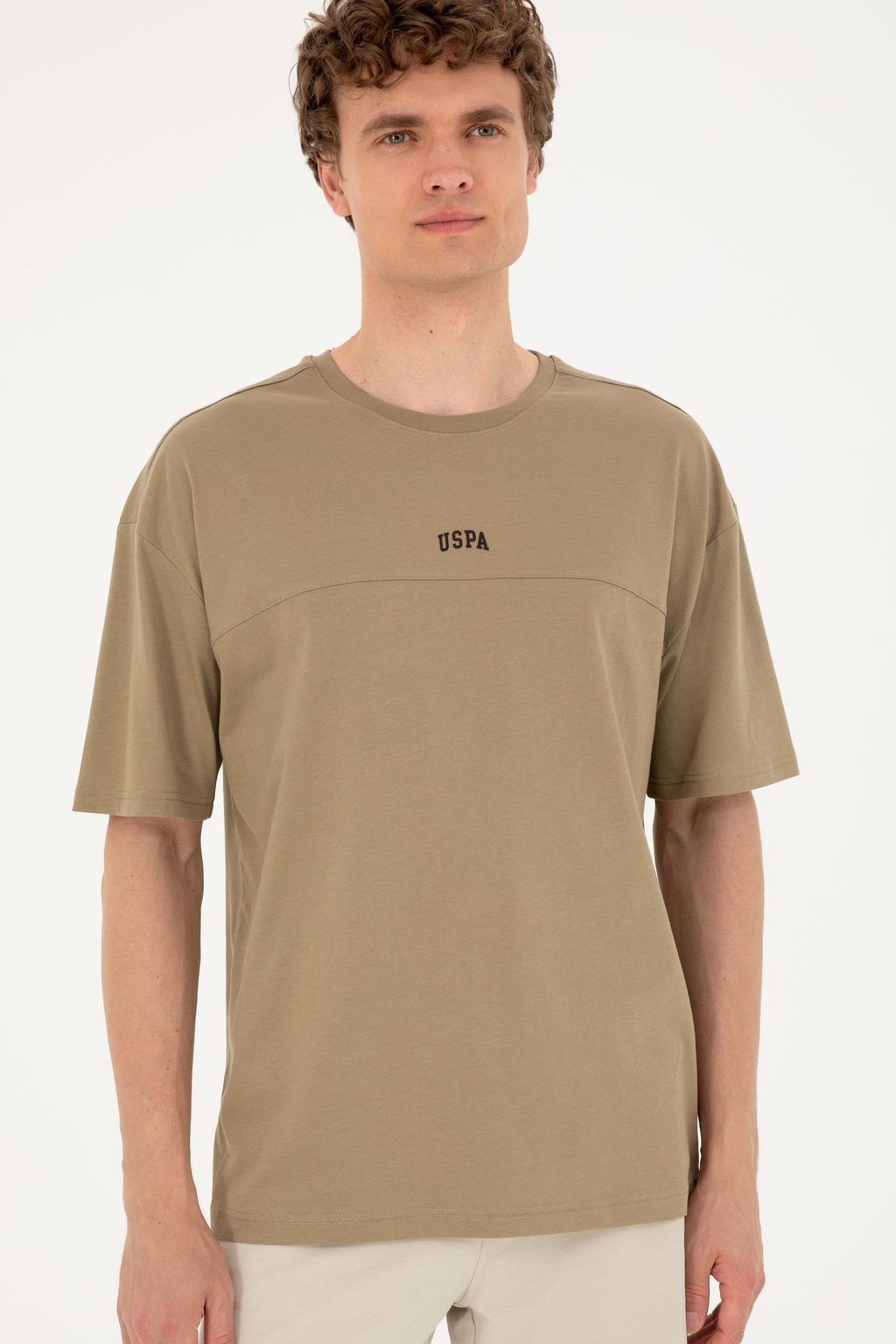 Футболка мужская U.S. Polo Assn цвета хаки хлопок  фото 3