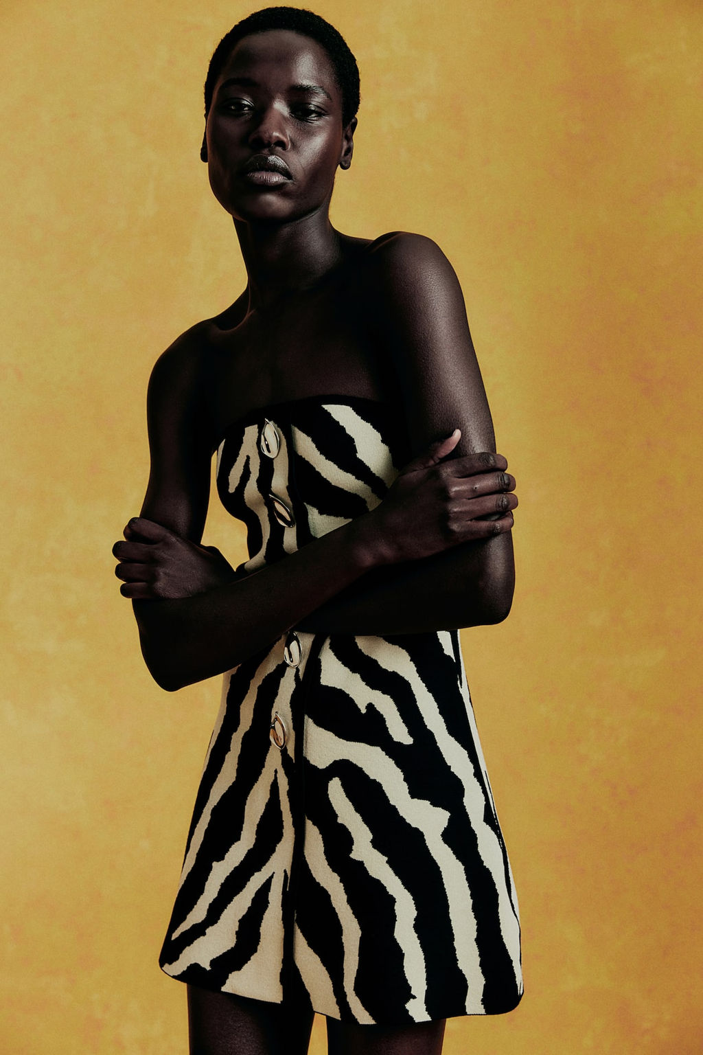 Vestido bandeau en punto jacquard - H&m фото 4