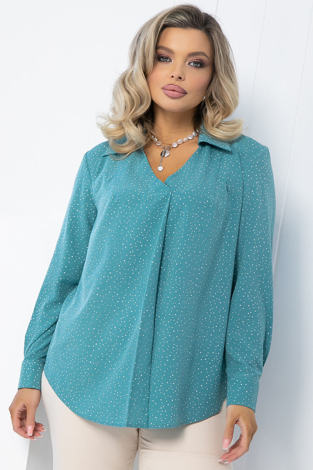 Блуза Вики (изумруд) Б12694-13 - Lt collection фото 6