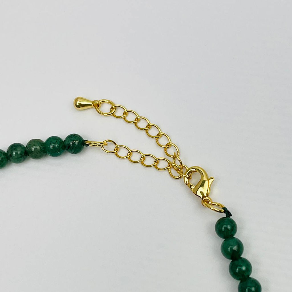 Бусы-Чокер из зеленого Авантюрина со вставкой Сердце - Радуга самоцветов фото 4