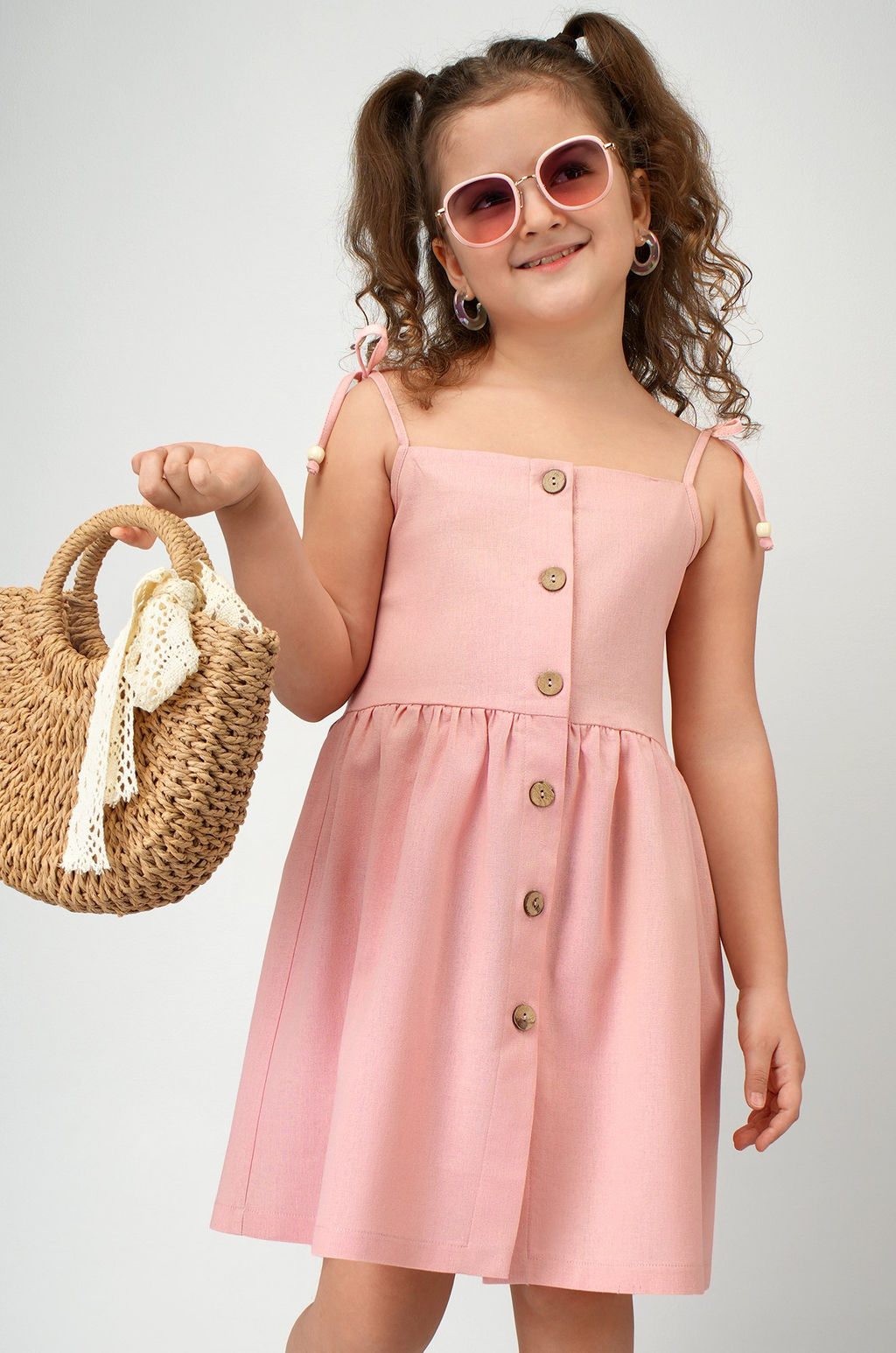 Льняной сарафан для девочки Happyfox