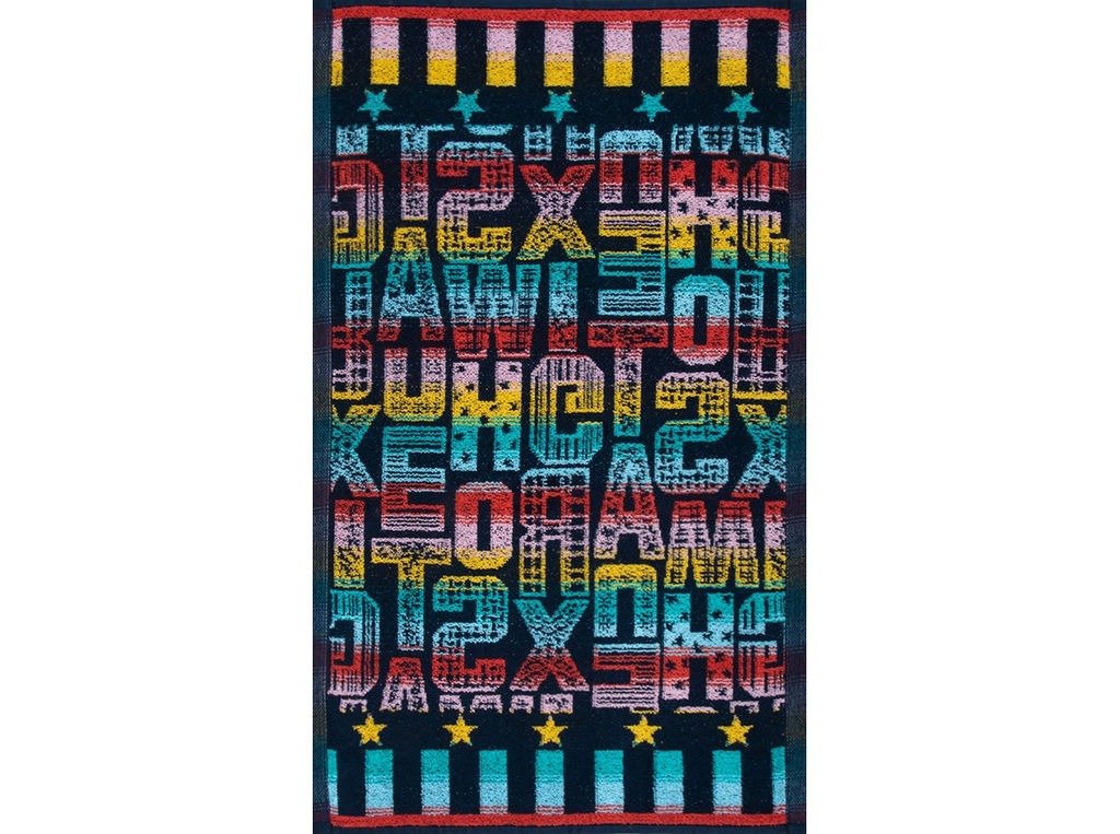 Полотенце махровое 6с104.411ж1 Letters (т.радужка) 67х40см