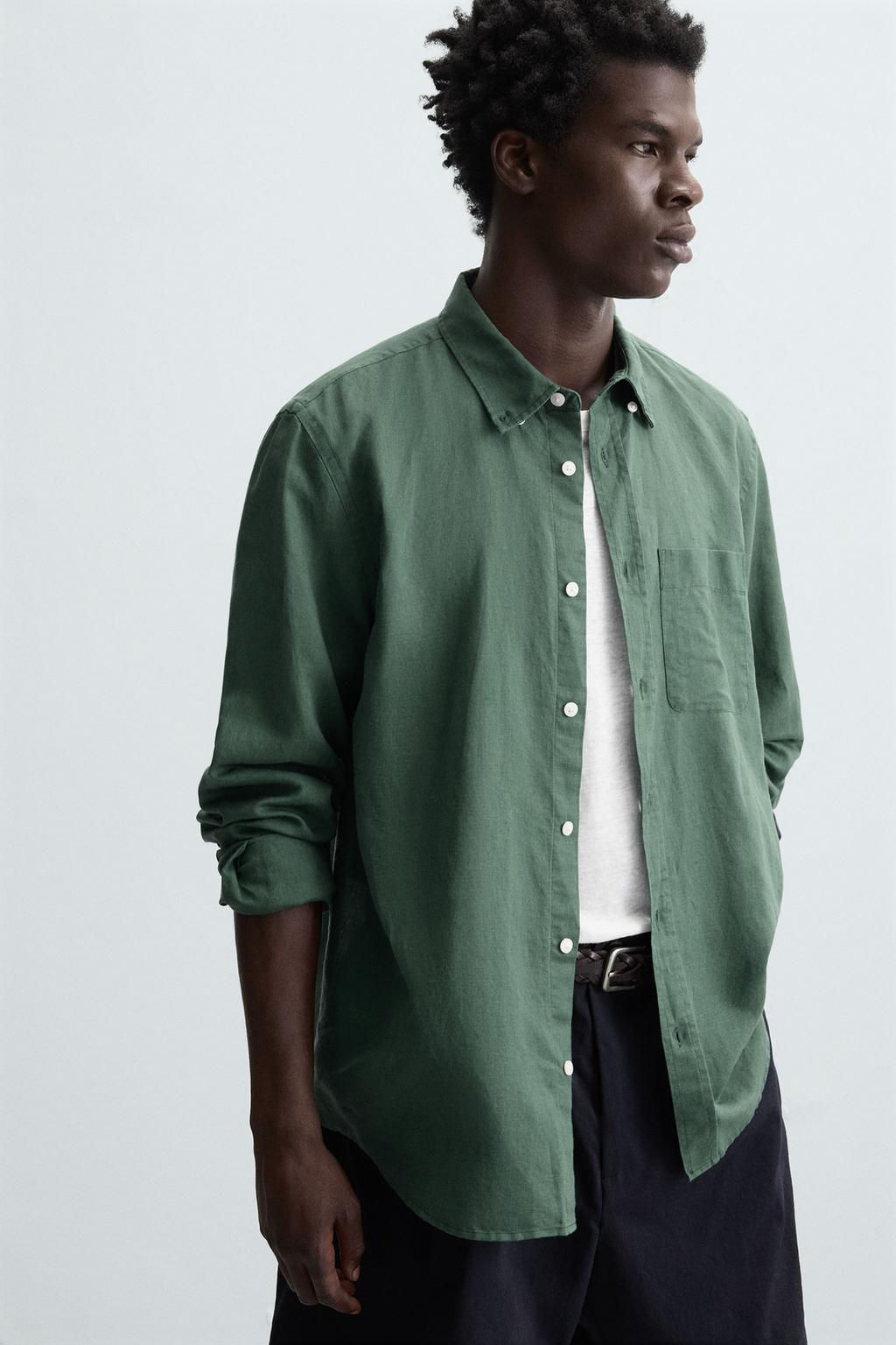 COTTON - LINEN SHIRT - Zara фото 10
