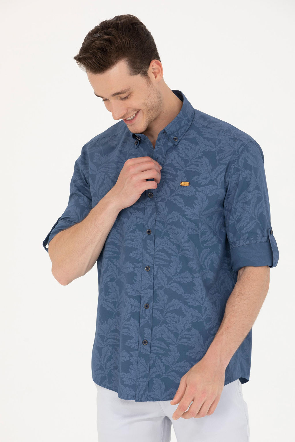 U. S. Polo Assn Мужская темно-синяя рубашка с длинным рукавом - U.s. polo assn фото 3