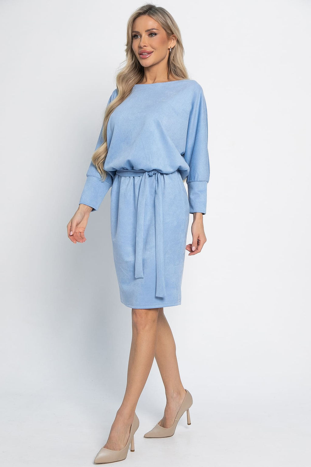 Платье Неслучайная встреча (пыльно-голубое) П15094-19М