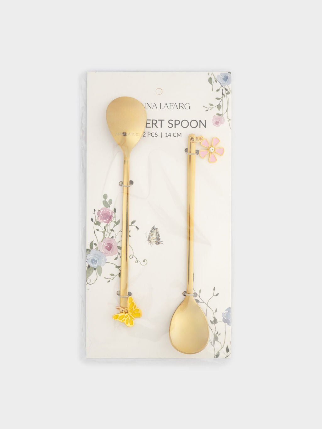 Ложка десертная, 14 см, 2 шт, сталь, золотистая, Цветок/Бабочка, Butterfly - Anna lafarg фото 7