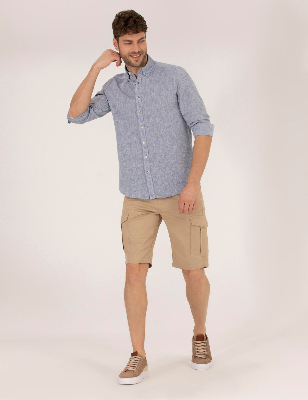 Рубашка Pierre Cardin Regular Fit темно-синяя с длинным рукавом