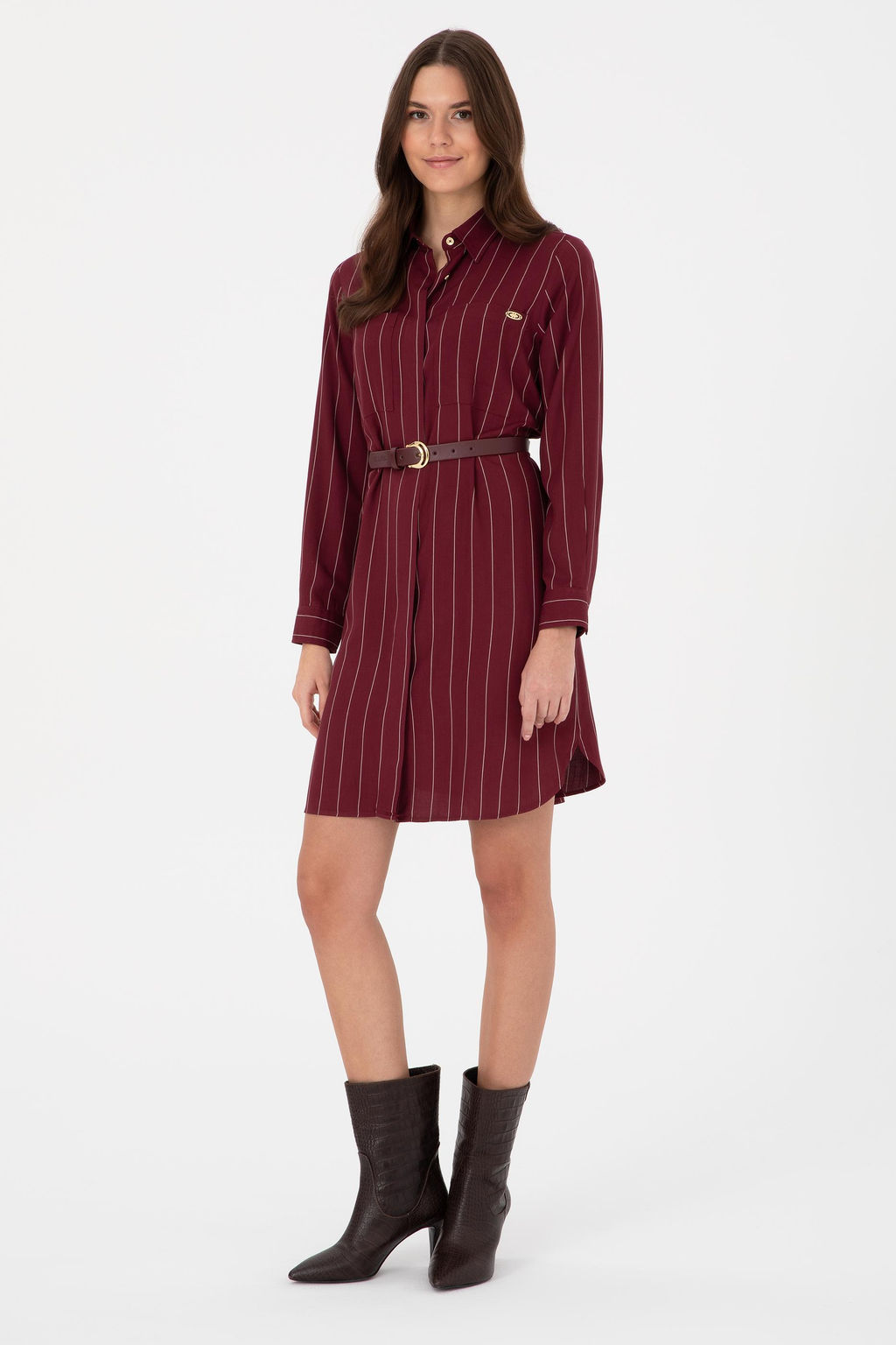 Kad_n Bordo Dokuma Elbise - U.s. polo assn фото 3