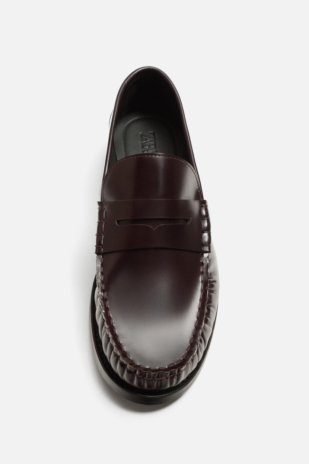 LEATHER PENNY LOAFERS - Zara фото 3