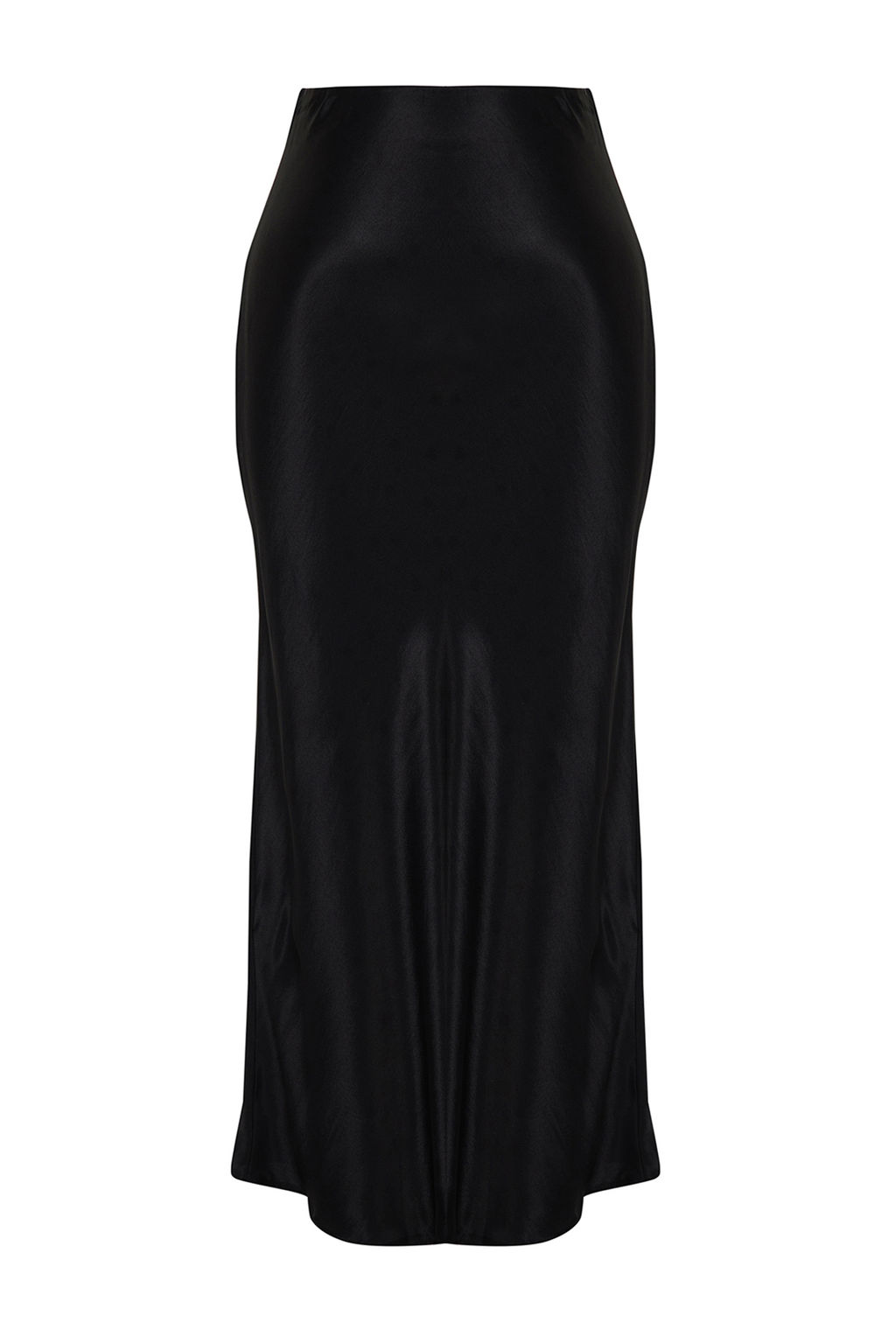 Siyah A-line Midi Y?lbas? Saten Etek TWOSS24ET00162
