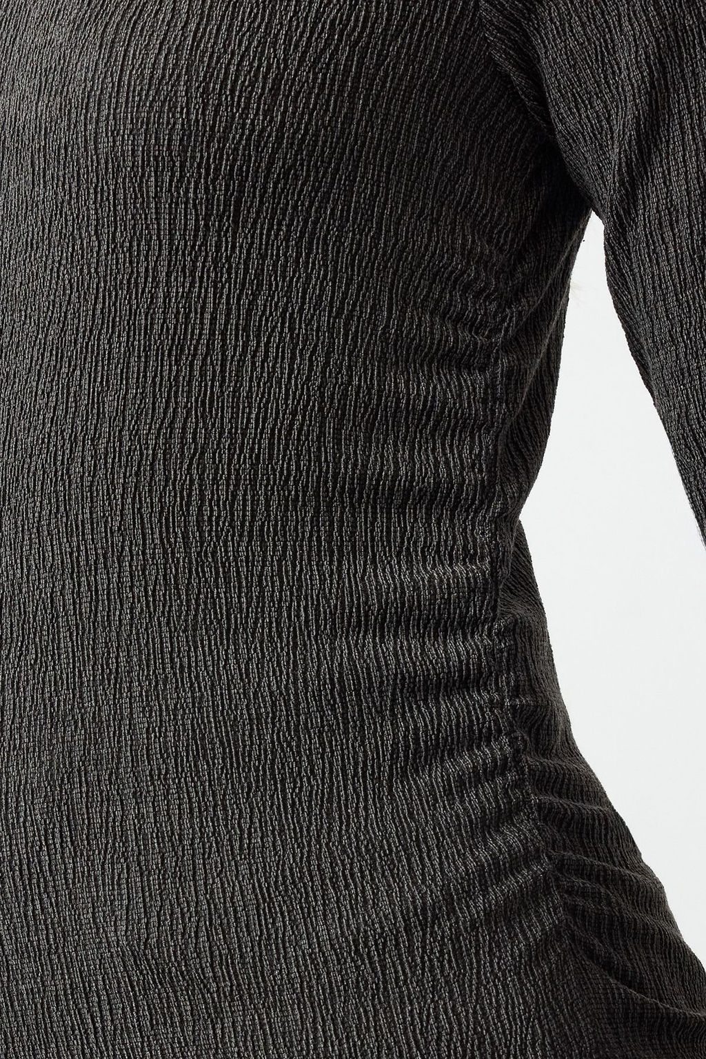 Antrasit Dik Yaka Buzgu/Drape Detayl? Regular/Normal Kal?p Orme Bluz TWOAW25BZ00221