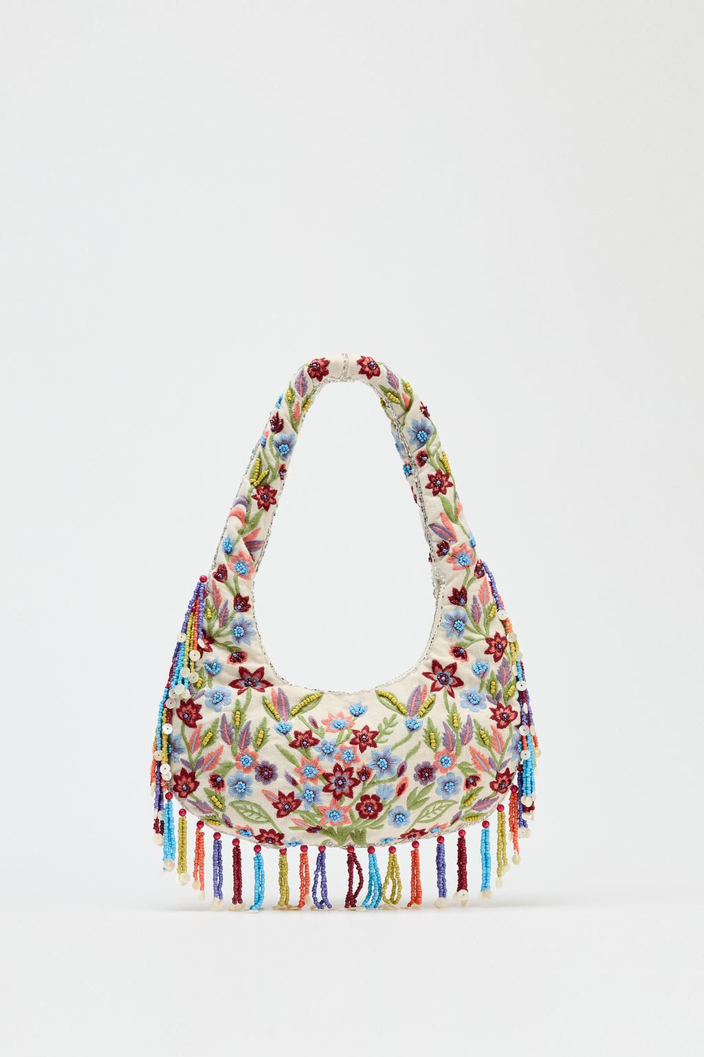 OVAL BAG WITH FLORAL EMBROIDERY - Zara фото 2