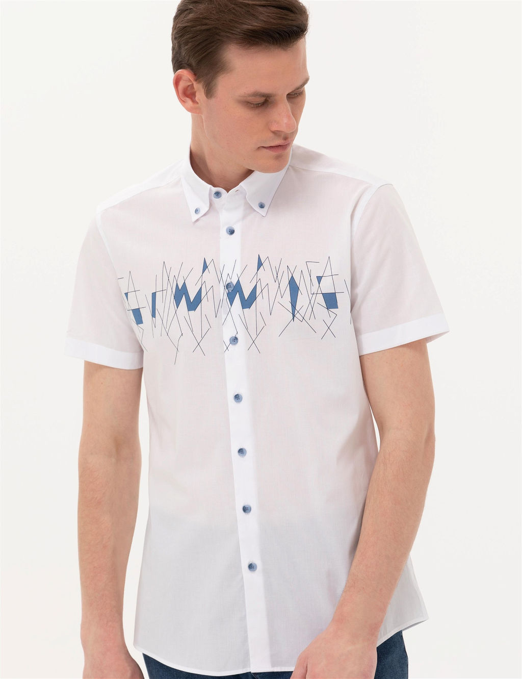 Lacivert Ex. Slim Fit K_sa Kollu G_mlek - Pierre cardin фото 4