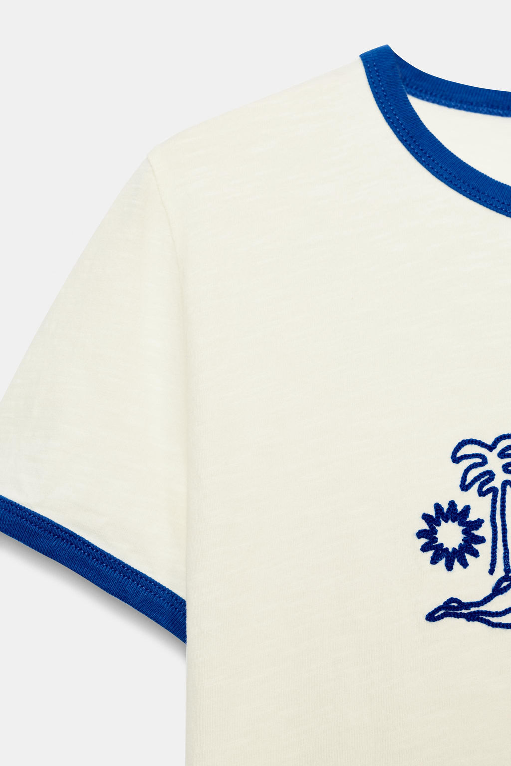 CAMISETA MANGA CORTA BORDADOS / Blanco - Zara фото 6