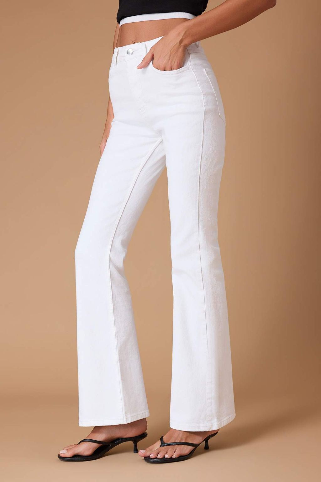 Beyaz Yuksek Bel Orta Esnek Flare Ispanyol Paca Jeans TWOSS26JE00200 - Trendyolmilla фото 3