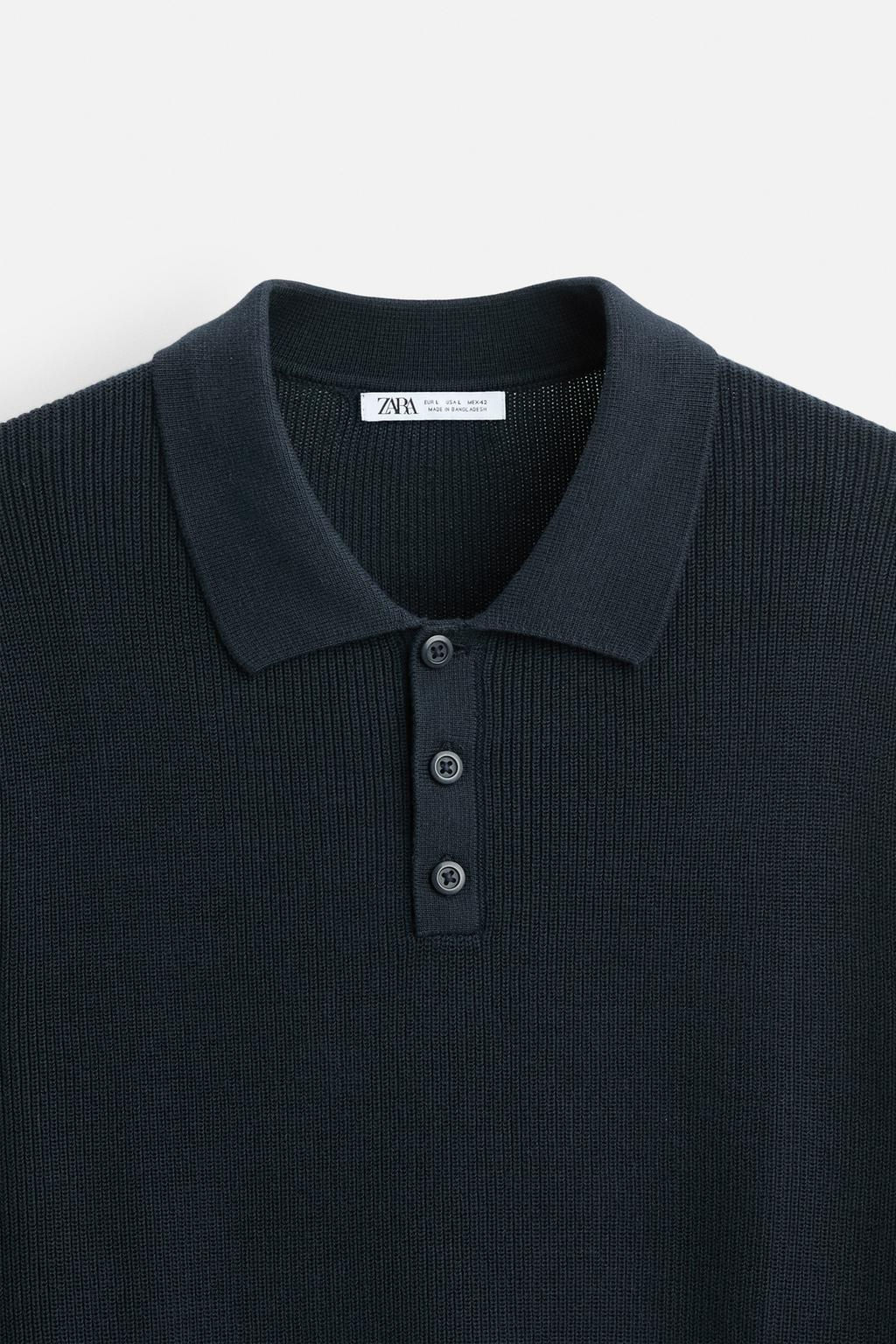 PURL KNIT POLO SHIRT - Zara фото 16