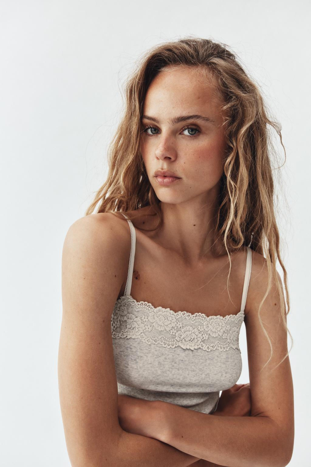 LACE STRAPPY TOP - Zara фото 3