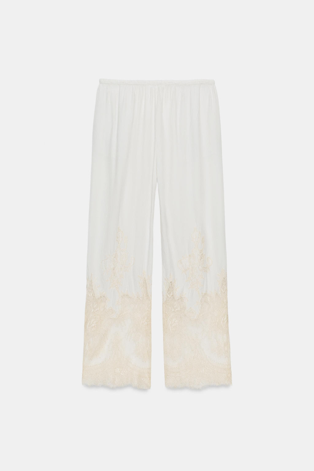PANTAL?N PIJAMERO ENCAJE ZW COLLECTION / Blanco roto - Zara фото 8